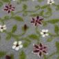 Preview: Fabric Italian pattern walk boiled wool Walkloden relief flowers tendrils gray melange green red wool white dress fabric coat fabric