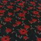 Preview: Fabric Italian pattern walk Walkloden boiled wool relief flowers black red gray melange dress fabric coat fabric