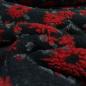 Preview: Fabric Italian pattern walk Walkloden boiled wool relief flowers black red gray melange dress fabric coat fabric