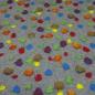 Preview: Stoff Ital. Musterwalk Kochwolle Walkloden mit Relief Boppel Punkte Design grau melange multicolor bunt Mantelstoff Kleiderstoff