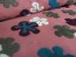 Preview: Fabric Ital. cotton jersey with wool tops intarsia flowers old pink petrol khaki bordeaux dress fabric