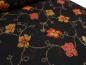 Preview: Stoff Ital. feiner leichter Baumwolle Jersey mit Intarsien Blumenmuster Ranken Design schwarz rot gelb-gold braun Kleiderstoff