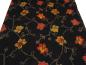 Preview: Stoff Ital. feiner leichter Baumwolle Jersey mit Intarsien Blumenmuster Ranken Design schwarz rot gelb-gold braun Kleiderstoff