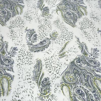 Fabric cotton French Terry summer sweatshirt fabric animal fur pattern leopard paisley design cream taupe navy yellow green dress fabric