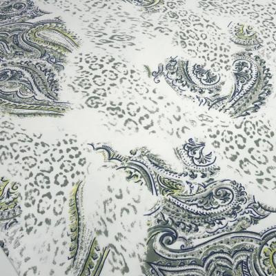 Fabric cotton French Terry summer sweatshirt fabric animal fur pattern leopard paisley design cream taupe navy yellow green dress fabric