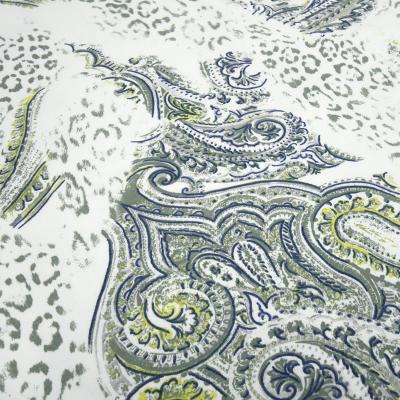 Fabric cotton French Terry summer sweatshirt fabric animal fur pattern leopard paisley design cream taupe navy yellow green dress fabric