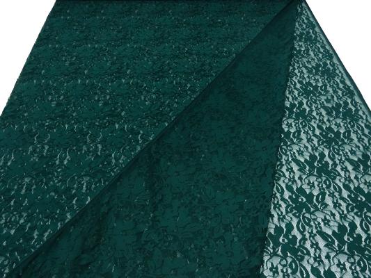 Stoff Stretch Spitze Spitzenstoff Blumenmuster grün tannengrün Kleiderstoff