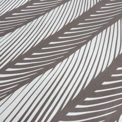 Viscose Jersey Fabric with Abstract Stripe Design, Brown, Ecru - Dress Fabric for Children