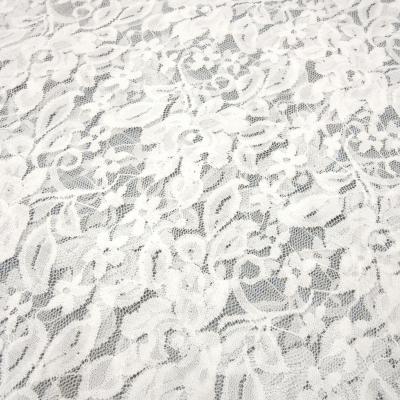 Fabric Lace Lace fabric with floral pattern cream white off-white wool white Dress fabric Wedding fabric