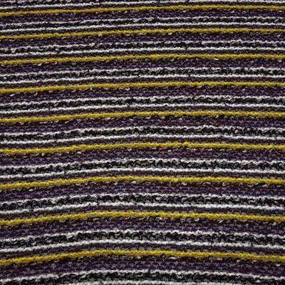 Stoff Strickstoff Grobstrick quer gestreift lila schwarz weiß gelb beige bordeaux silber Kleiderstoff