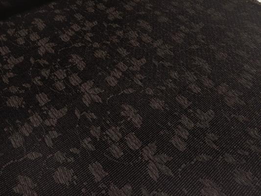 Stoff Jacquard Jackenstoff Blumen Blätter Design braun schwarz Kleiderstoff Kostümstoff