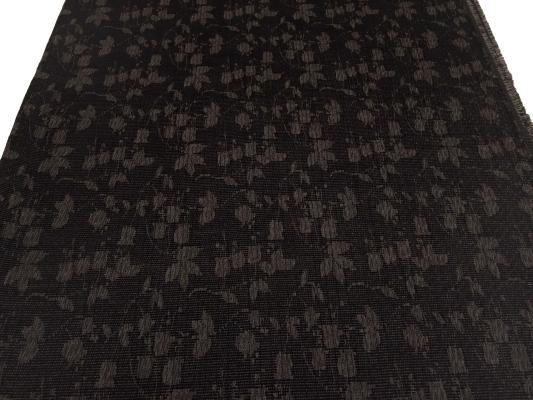 Stoff Jacquard Jackenstoff Blumen Blätter Design braun schwarz Kleiderstoff Kostümstoff