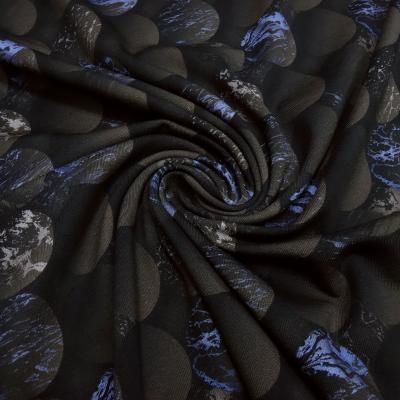 Fabric cotton jersey 3D balls marbles design black brown blue beige dress fabric