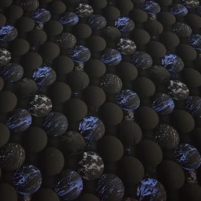 Fabric cotton jersey 3D balls marbles design black brown blue beige dress fabric