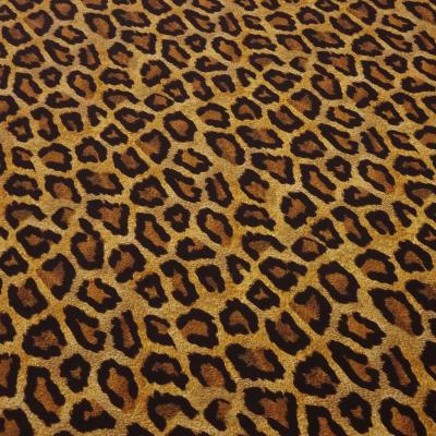 Stoff Baumwolle Jersey Leo Print Tierprint braun lehm curry schwarz Kleiderstoff