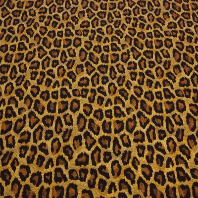 Stoff Baumwolle Jersey Leo Print Tierprint braun lehm curry schwarz Kleiderstoff