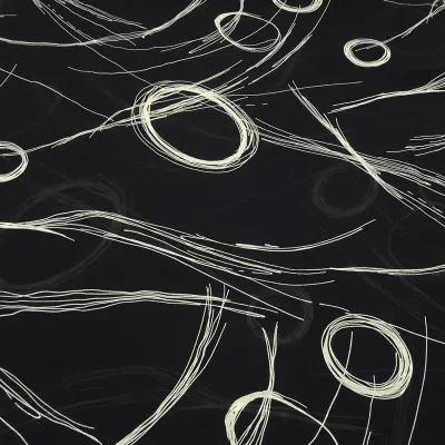 Fabric 100% viscose chiffon georgette with abstract circles geometric pattern design black vanilla-sand blouse fabric dress fabric