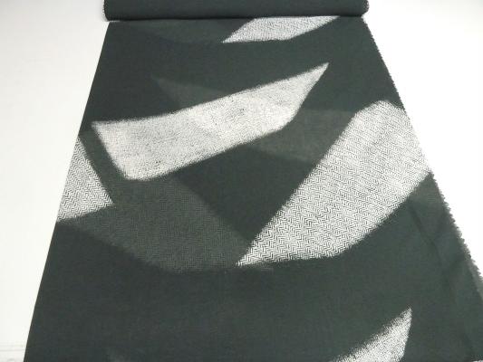 Stoff Viskose Chiffon Georgette mit abstrakten Design Druck grau weiß Blusenstoff Kleiderstoff