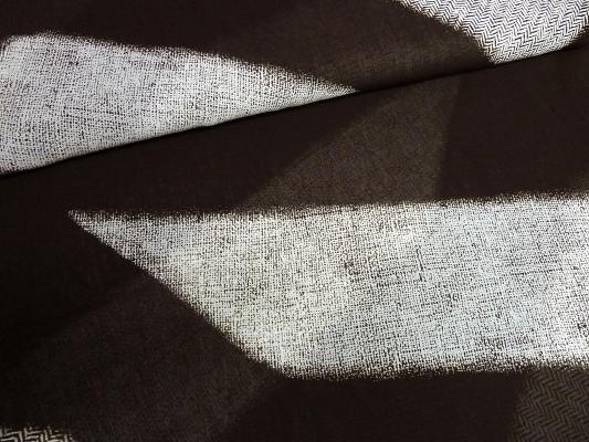 Stoffe 100% Viskose Chiffon Georgette Abstrakt-Print braun weiß Kleiderstoff Blusenstoff