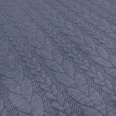 Stoff Zopfstrick Jacquard Zopfmuster Jersey Meterware uni jeans blau Kleiderstoff Kinderstoff
