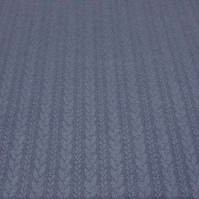 Stoff Zopfstrick Jacquard Zopfmuster Jersey Meterware uni jeans blau Kleiderstoff Kinderstoff