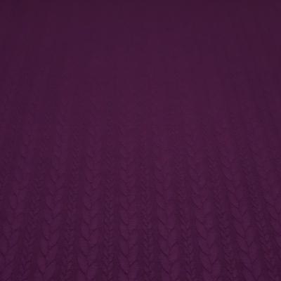 Stoff Zopfstrick Jacquard Zopfmuster Jersey Meterware uni einfarbig beere Kleiderstoff Kinderstoff
