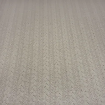 Fabric: Cable-Knit Jacquard Cable Pattern Jersey, Sold by the Meter, Solid Color, Natural Beige, Dress Fabric, Children's Fabric
