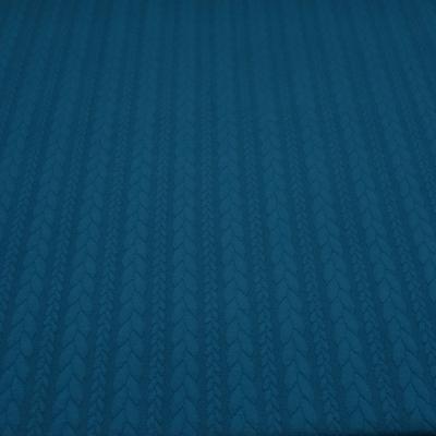 Stoff Zopfstrick Jacquard Zopfmuster Jersey Meterware uni einfarbig petrol Kleiderstoff Kinderstoff