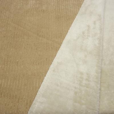 Corduroy fabric with faux fur side beige wide corduroy jacket fabric