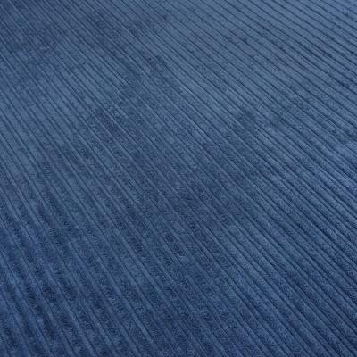 Stoff Cord mit Faux Fellabseite jeans blau Breitcord Jackenstoff Mantelstoff