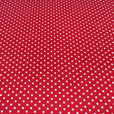 Stoff Baumwolle Popeline mit 8 mm Punkte Pünktchen Design rot weiß Kleiderstoff Blusenstoff Dekostoff