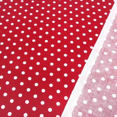 Stoff Baumwolle Popeline mit 8 mm Punkte Pünktchen Design rot weiß Kleiderstoff Blusenstoff Dekostoff