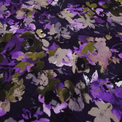 Stoff Baumwolle French Terry Sweatshirtstoff mit Blumen Blüten Design lila rosa beige olive schwarz bunt Kinderstoff Kleiderstoff
