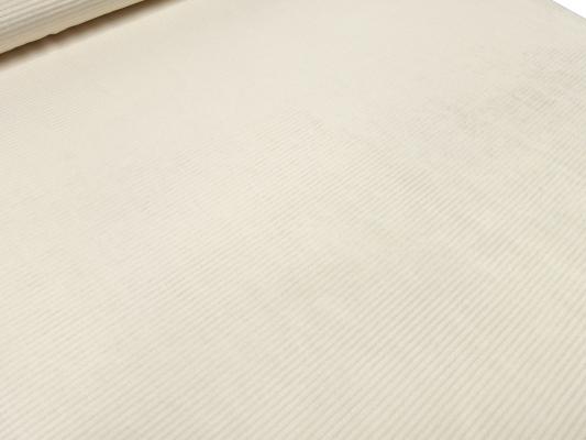 Stoff Cord Jersey / Nicki Breitcord Jersey uni wollweiss Kleiderstoff Kinderstoff Dekostoff