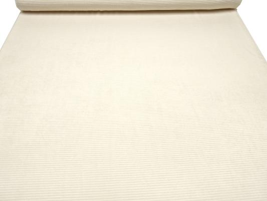 Stoff Cord Jersey / Nicki Breitcord Jersey uni wollweiss Kleiderstoff Kinderstoff Dekostoff