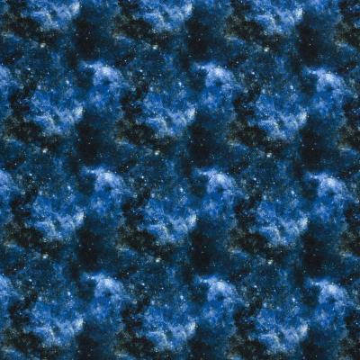 Fabric cotton sweatshirt fabric with galaxy space all space stars design blue white black children's fabric dress fabric hoodie fabric