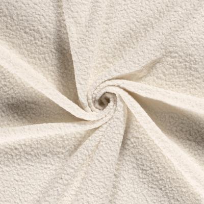 Stoff schwerer Bouclé Mantelstoff Kleiderstoff wollweiß creme ecrú Dekostoff