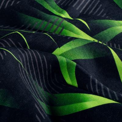 Stoff Baumwolle Sweatshirtstoff mit abstrakten geometrischen Design schwarz neongrün grau Kinderstoff Kleiderstoff