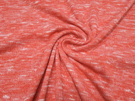 Stoff leichter Strickstoff rot coralle melange Kleiderstoff Blusenstoff