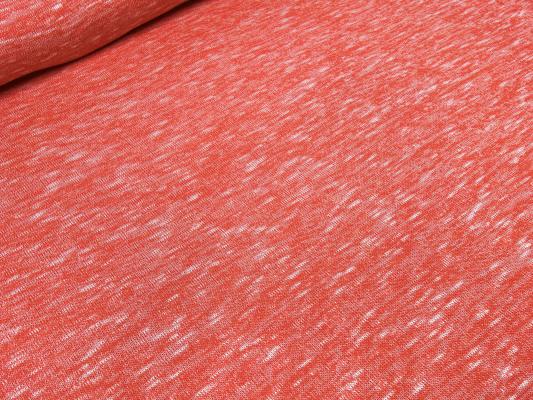 Stoff leichter Strickstoff rot coralle melange Kleiderstoff Blusenstoff