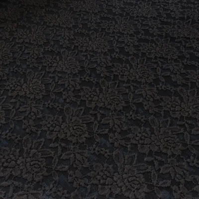 Fabric: Stretch Lace with Floral Pattern, Brown and Dark Brown, Dress Fabric