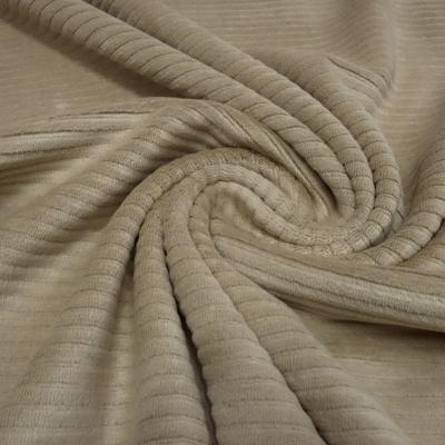 Fabric knit wide corduroy stretch with 5 mm rib unicolored natural beige dress fabric children's fabric