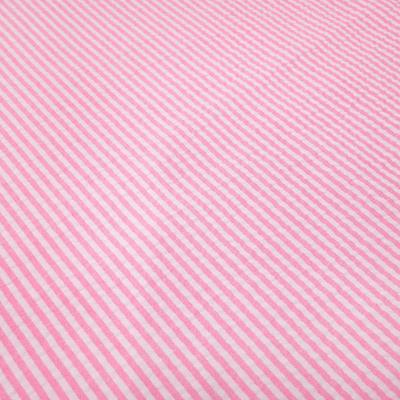 Stoff Baumwolle Seersucker Streifen rosa weiß gestreift Blusenstoff Kleiderstoff
