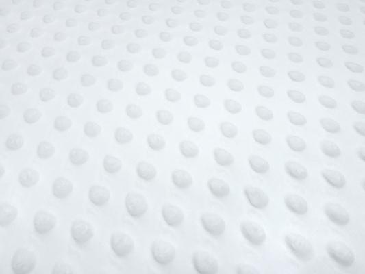 Fabric fluffy cuddly fleece Minky with 3D Bubbels Boppel points design white children's fabric dress fabric