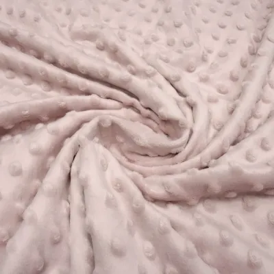 Fabric fluffy cuddly fleece Minky with 3D Bubbels Boppel points design old pink children's fabric dress fabric