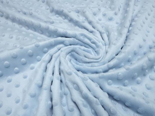 Stoff Flausch Kuschel Fleece Minky mit 3D Bubbels Boppel Punkte Design pastell blau babyblau Kinderstoff Kleiderstoff