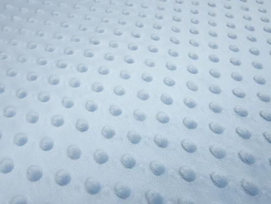 Stoff Flausch Kuschel Fleece Minky mit 3D Bubbels Boppel Punkte Design pastell blau babyblau Kinderstoff Kleiderstoff