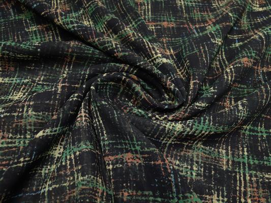 Fabric chiffon blouse fabric dress fabric with abstract design black green beige rust