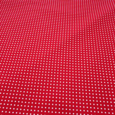 Cotton poplin fabric with 3 mm polka dot design in red and white dress fabric blouse fabric decorative fabric