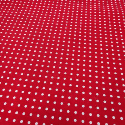 Cotton poplin fabric with 3 mm polka dot design in red and white dress fabric blouse fabric decorative fabric